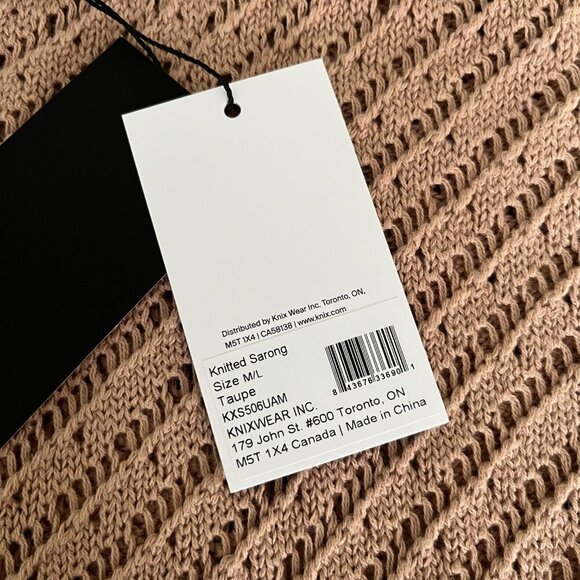 NWT Knix Crochet-Knit Maxi Beach Skirt Cover-Up Taupe Tan M/L - Picture 9 of 9